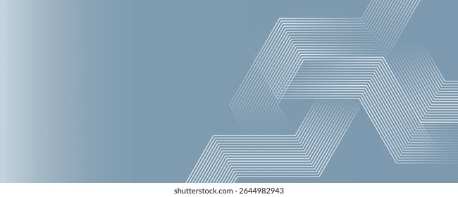 Abstract hexagon lines on gray background. Geometric stripe line art design for poster, brochure, cover, website, banner.