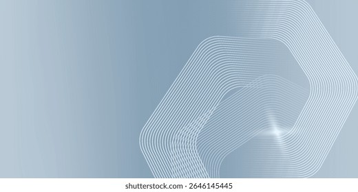 Abstract hexagon lines on gray background. Geometric stripe line art design modern