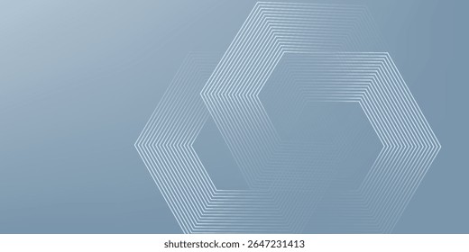 Abstrakte Sechsecklinien auf grauem Hintergrund. Geometrische Streifenlinie Art Design modern