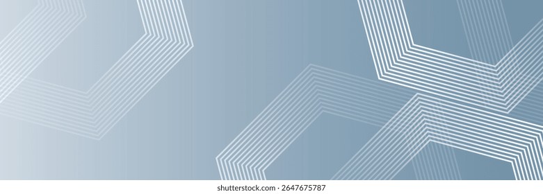 Abstrakte Sechsecklinien auf grauem Hintergrund. Geometrisches Streifenlinien-Kunstdesign für Poster, Vektorgrafik