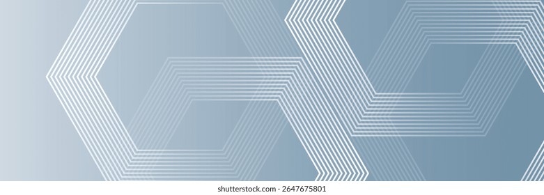 Abstract hexagon lines on gray background. Geometric stripe line art design for poster,