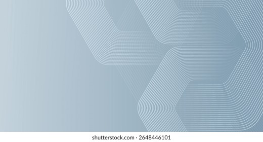 Abstractas líneas hexagonales sobre fondo gris. 