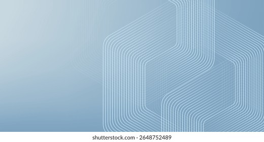 Abstract hexagon lines on gray background. Geometric stripe line art design for poster, brochure, cover, website, banner.