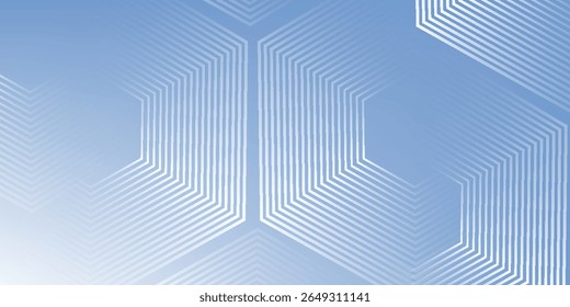 Abstractas líneas hexagonales sobre fondo gris. Diseño de arte de línea de rayas geométricas moderno
