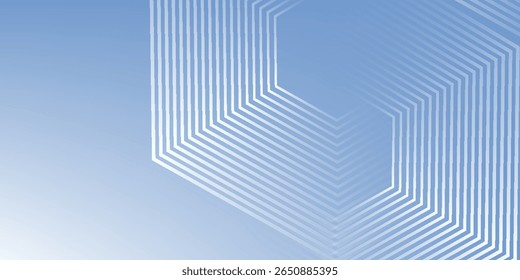 Linhas hexágonas abstratas sobre fundo cinza. Projeto de arte de linha de faixa geométrica moderno
