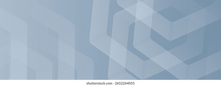 Abstract hexagon lines on gray background. Geometric stripe line art design for poster, brochure, cover, website, banner.