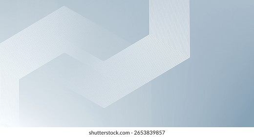 Abstract hexagon lines on gray background. Geometric stripe line art design modern