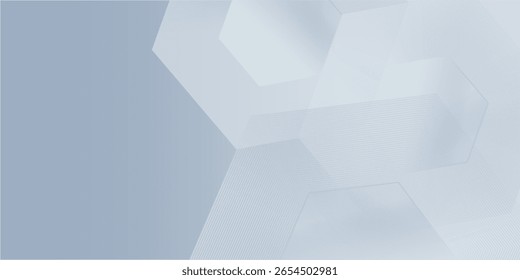 Abstract hexagon lines on gray background. Geometric stripe line art