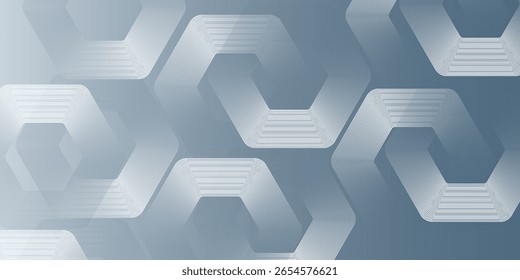 Abstrakte Sechsecklinien auf grauem Hintergrund. Geometrische Streifenlinie Art Design modern