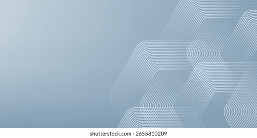 Abstractas líneas hexagonales sobre fondo gris. Diseño de arte de línea de rayas geométricas moderno
