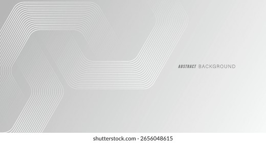 Abstract hexagon lines on gray background. Geometric stripe line art design modern.