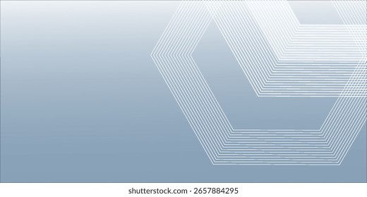 Linhas hexágonas abstratas sobre fundo cinza. Linha de faixa geométrica simples. vetor.
