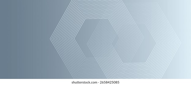 Abstrakte Sechsecklinien auf grauem Hintergrund. Geometrische Streifenlinie Art Design modern