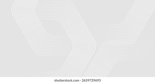 Abstract hexagon lines on gray background. Geometric stripe line