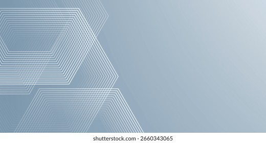 Abstract hexagon lines on gray background. Vector Illustration. Eps 10