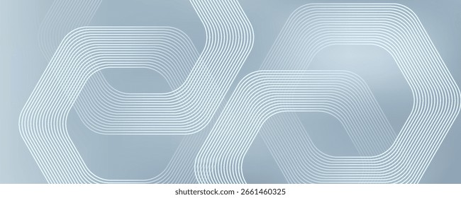 Abstrakte Sechsecklinien auf grauem Hintergrund. Geometrische Streifenlinie Art Design modern. Vektor EPS10