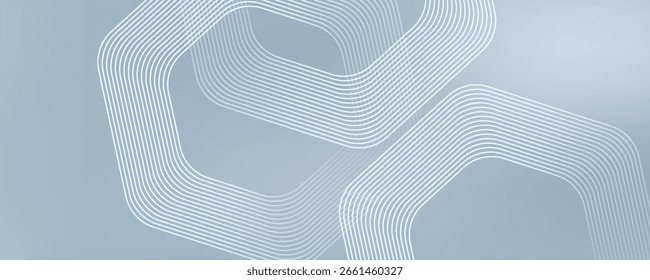 Abstract hexagon lines on gray background. Geometric stripe line art design modern. vector 