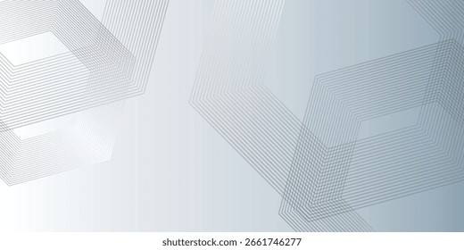 Abstractas líneas hexagonales sobre fondo gris. Diseño geométrico del arte de la línea de la raya para el cartel, folleto, cubierta, Sitio web, diseño moderno de las artes del Anuncio