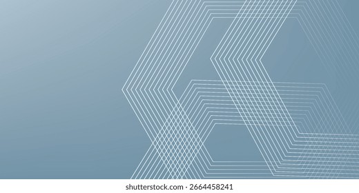 Abstractas líneas hexagonales sobre fondo gris. Diseño geométrico del arte de la línea de la raya para el cartel, folleto, cubierta, Sitio web, Anuncio.