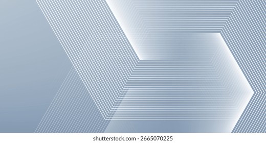 Abstract hexagon lines on gray background. Geometric stripe line art simple. Eps 10