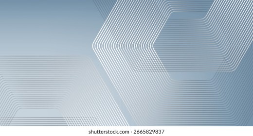 Abstract hexagon lines on gray background. Geometric stripe line art design for poster, brochure, cover, website, banner.