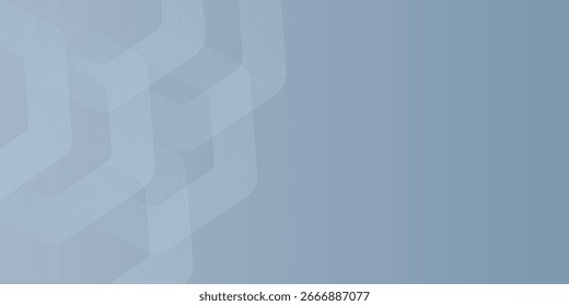 Abstract hexagon lines on gray background. Geometric stripe line art design for poster. vector illustration.