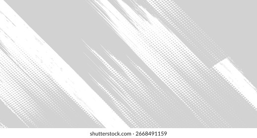 Linhas hexágonas abstratas sobre fundo cinza. Projeto de arte de linha de faixa geométrica para meio-tom de plano de fundo azul de cartaz em branco 
