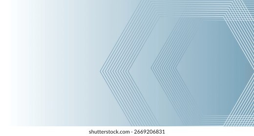 Abstract hexagon lines on gray background modern