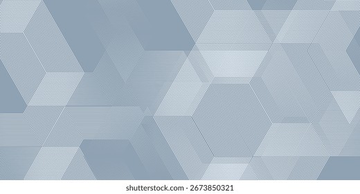 Abstract hexagon lines on gray background simple line modern