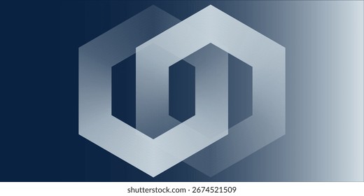 Abstract hexagon lines on gray background. Geometric stripe line art design modern