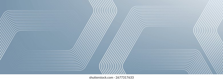 Linhas hexágonas abstratas sobre fundo cinza. Projeto de arte de linha de faixa geométrica para cartaz, brochura, capa, site, banner.