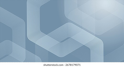 Abstrakte Sechsecklinien auf grauem Hintergrund. Geometrisches Streifenliniendesign für Poster, Broschüre, Cover, Website, Banner.