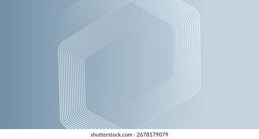Abstractas líneas hexagonales sobre fondo gris. Diseño geométrico del arte de la línea de la raya para el cartel, folleto, cubierta, Sitio web, Anuncio.
