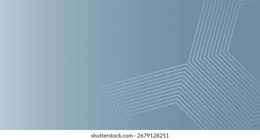 Abstract hexagon lines on gray background. Geometric stripe line art design modern
