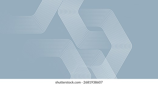 Abstrakte Sechsecklinien auf grauem Hintergrund. Geometrische Streifenlinie Art Design modern. Vektor eps10