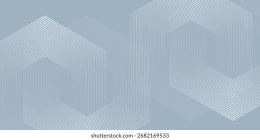 Abstractas líneas hexagonales sobre fondo gris arte natural. Moderno simple