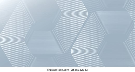 Linhas hexágonas abstratas sobre fundo cinza. Linha de faixa geométrica boa nice
