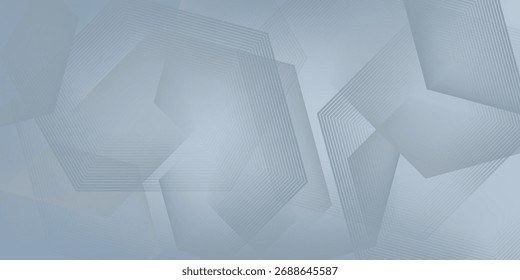 Abstract hexagon lines on gray background. Geometric stripe line art design modern