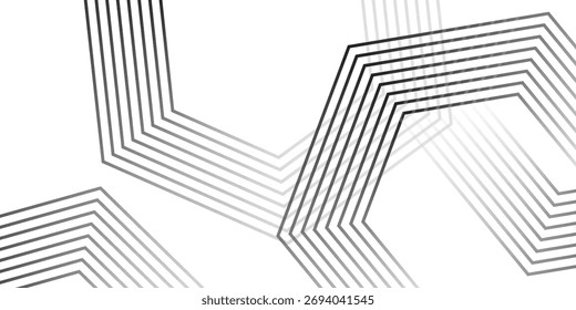 Abstract hexagon lines on gray background. eps 10 vector