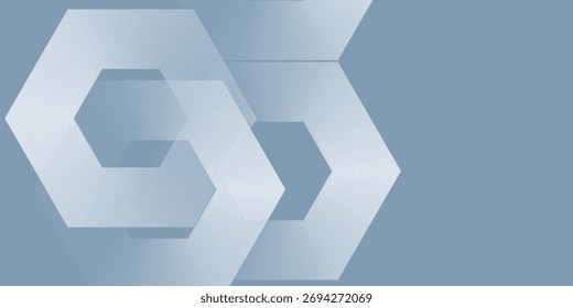 Linhas hexágonas abstratas sobre fundo cinza. Linha de faixa geométrica simples arte moderna, ilustração Vetor.