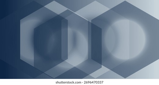 Linhas hexágonas abstratas sobre fundo cinza. Projeto de arte de linha de faixa geométrica moderno