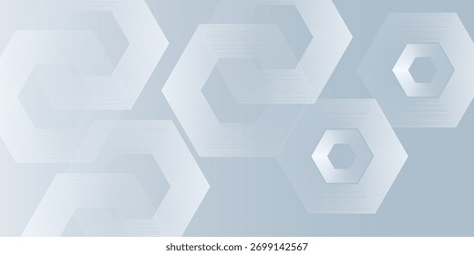 Abstract hexagon lines on gray background. Geometric stripe line art modern art
