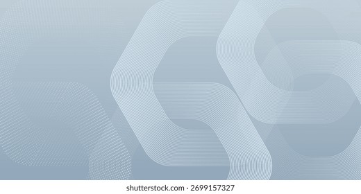 Abstract hexagon lines on gray background. Geometric stripe line art design modern