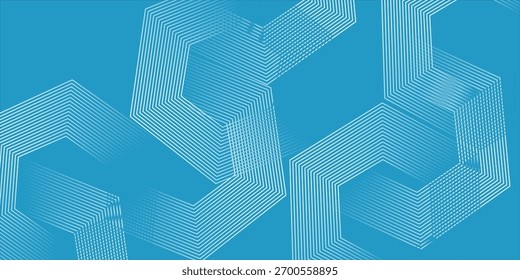 Abstract hexagon lines on gray background. Geometric stripe line art design modern