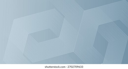 Abstract hexagon lines on gray background. Geometric stripe line art design modern