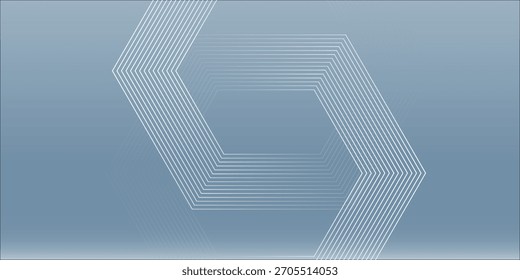 Abstractas líneas hexagonales sobre fondo gris. Diseño de arte de línea de rayas geométricas moderno. Vector EPS 10 gradien
