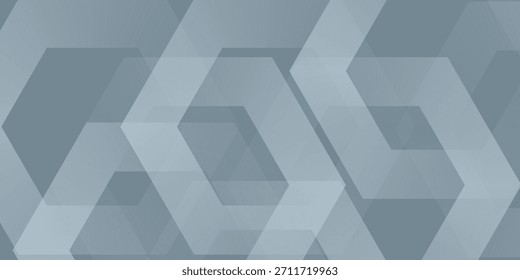 Abstract hexagon lines on gray background. Geometric stripe line art design modern
