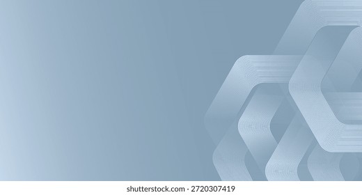 Abstractas líneas hexagonales sobre fondo gris. Diseño de arte de línea de rayas geométricas moderno