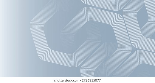Abstractas líneas hexagonales sobre fondo gris. Diseño de arte de línea de rayas geométricas moderno

