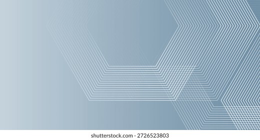 Abstract hexagon lines on gray background. Geometric stripe line art design modern